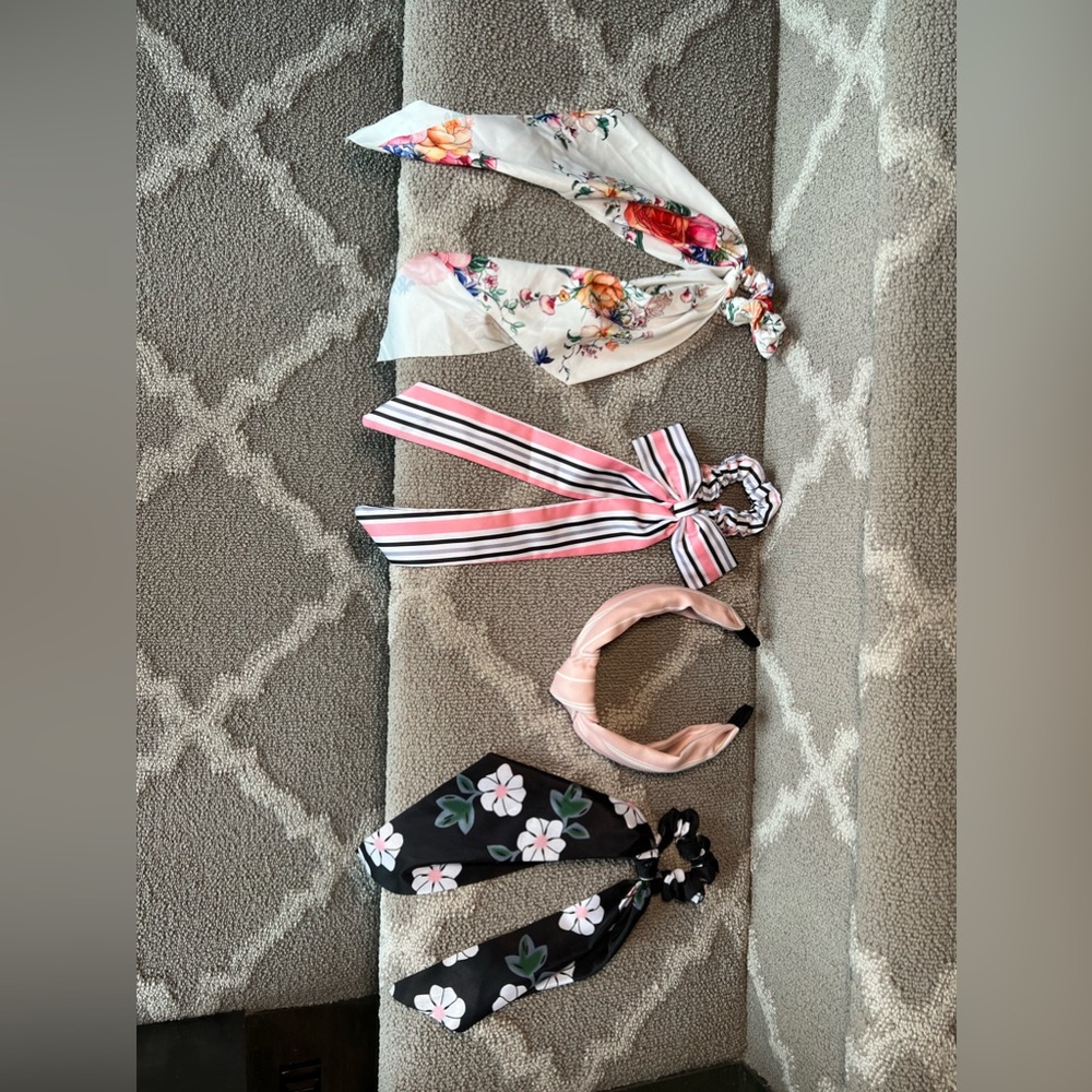 Hair scrunchies and headband